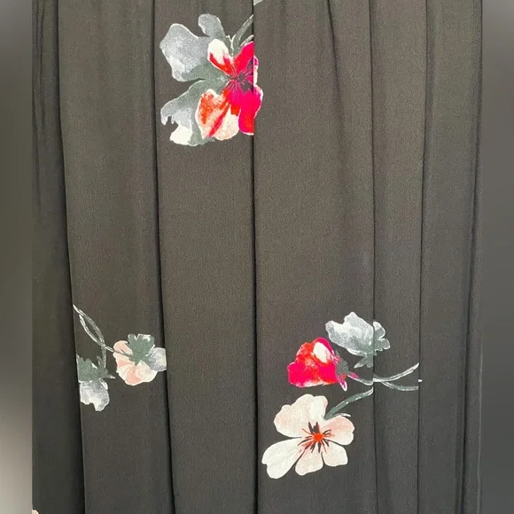 NWT Witchery Womens Dress Black Size 12 V-Neck Sheer Sleeves Maxi Red Flower - Picture 15 of 16